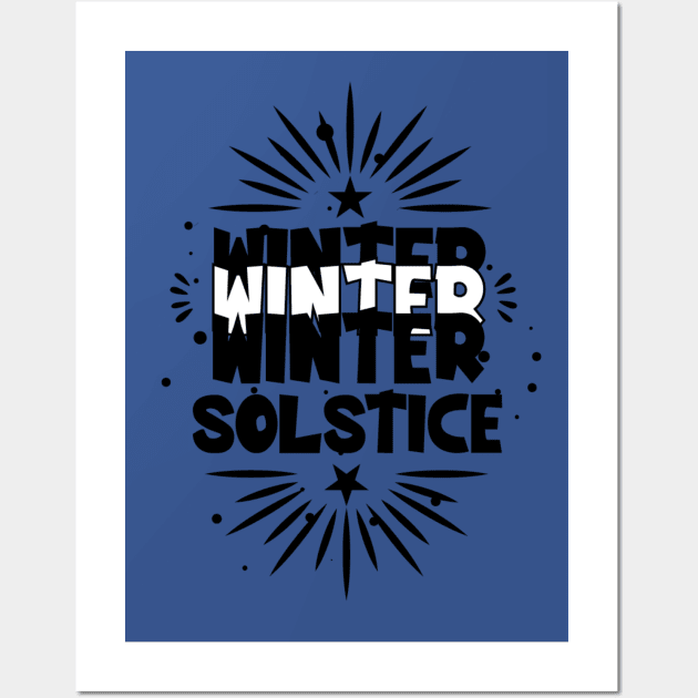 Winter Solstice December 21 Hello Winter Yuletide Wall Art by Lilac Beetle